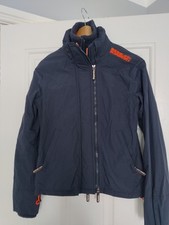 Ladies Superdry Professional Windcheater navy orange jacket size S