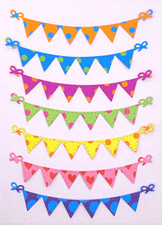 BUNTING DIE CUTS CARD MAKING