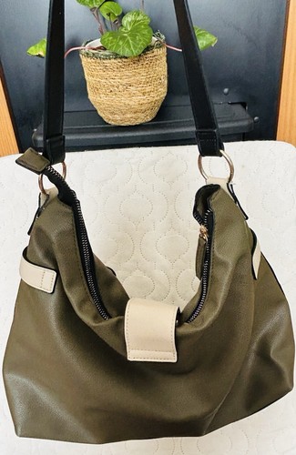 Khaki hobo bag - khaki,