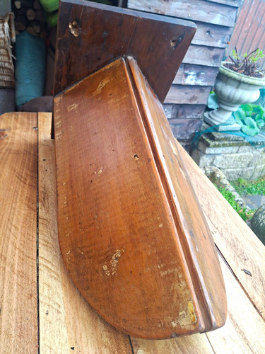 Brown wooden antique saddle - wooden,