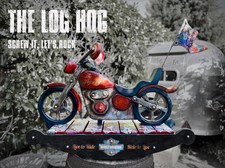 Harley Davidson style, vintage, handmade, wooden rocking motorbike for children 