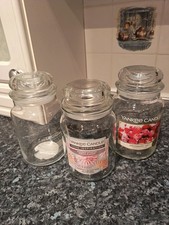 3 Large Empty Yankee Candle Jars Great Condition 
