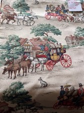  Sanderson  Vintage linen Horse & Carriage Curtains Bundle.