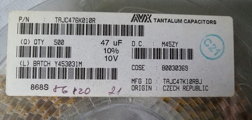 Lot 100pcs avx tajc476k010r - of,