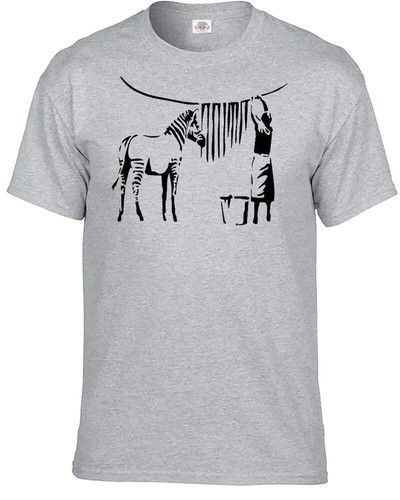 Banksy zebra wash shirt - zebra,