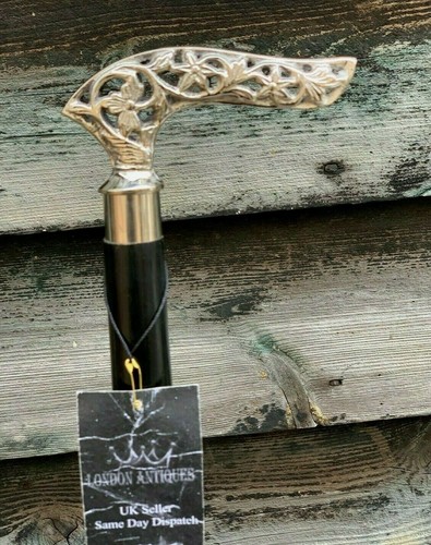 Silver chrome walking stick - walking,