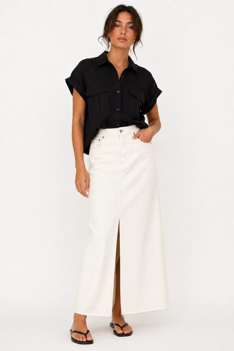 Denim maxi skirt uk 20 - maxi,
