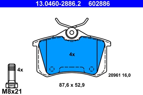 Rear brake pad set - pad,