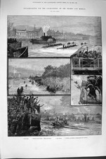 Original Old Antique Print