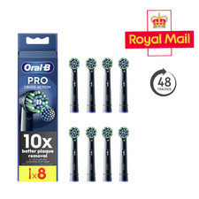 Oral-B Pro Cross Action Replacement Toothbrush Heads - Black or White  8/16 Pack