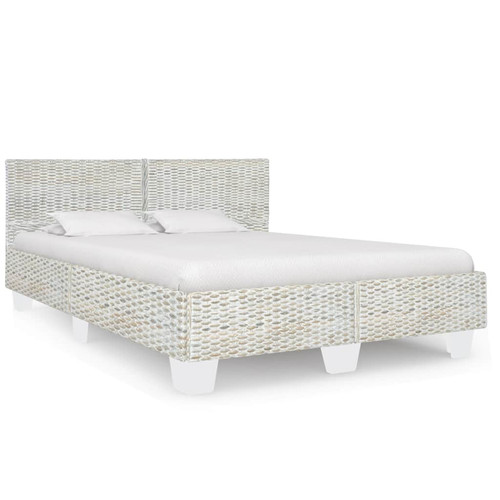 Rattan bed frame grey 140x200 - bed,