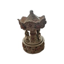 Carousel Music Box, 3 Horse Rotate Quality Resin. Shudehill GiftWare . 16cm 