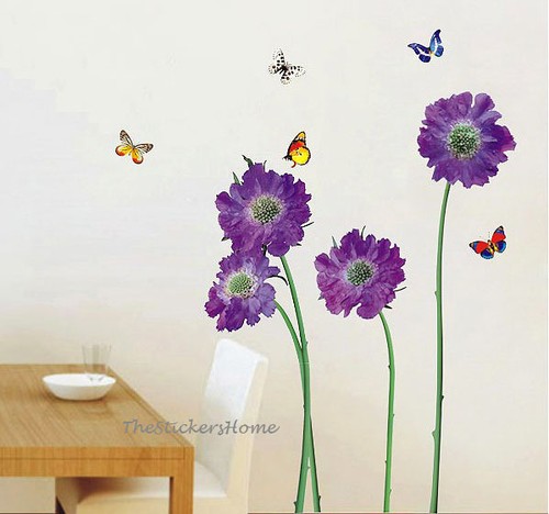 Purple flower butterfly - purple,