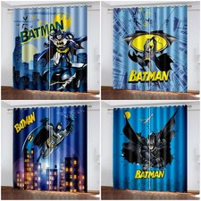 Boys Batman 3D Blackout Bedroom Decors Curtain Thermal Ring Top Eyelet Gift