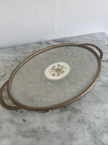 Vintage glass lace inlay - glass,