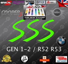 Mini COOPER S badge stickers badge inlays colour change R52 / R53 Gen 1 - 2 UK