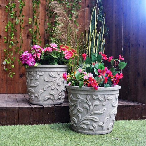 Pair large wavy leaves - pair, of