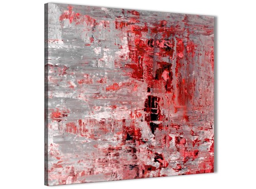 Red grey painting abstract - grey,