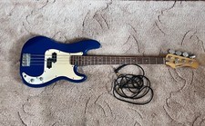 Starfire Electric Bass Guitar Blue  4 String Serial No. 121086 + Cable