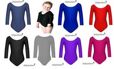 New Girls Ladies Uniform Leotard Dance Gymnastics Ballet Long Sleeve Leotards UK