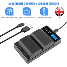 2x 2600mAh LP-E6 Battery +