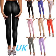 UK Women's Zipper Crotch Pantyhose Hosiery Sexy Sheer Oil Shiny Glossy Stocking 