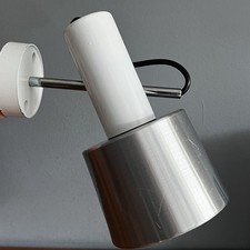 Vintage Aluminium And White Wall Mounted Adjustable Spot Light 1970s Retro A/F