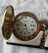 Charles Hubert 2-Tone White Dial Three Hands Pocket Watch