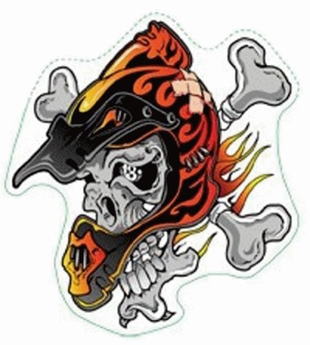 Lethal threat skull decal - lethal,