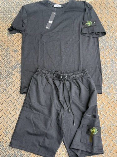 Stone island black short - stone, set