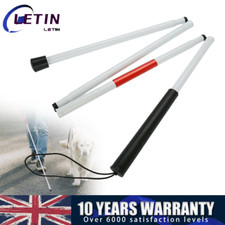 Folding Blind Cane Walking Stick White for Visually Impaired 125cm Non Slippy