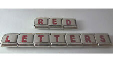 RED LETTERS 9mm Italian Charm Choose Alphabet LETTER fits ALL Starter Bracelets 