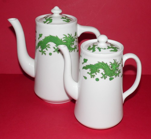 Green dragon pattern coffee - dragon,