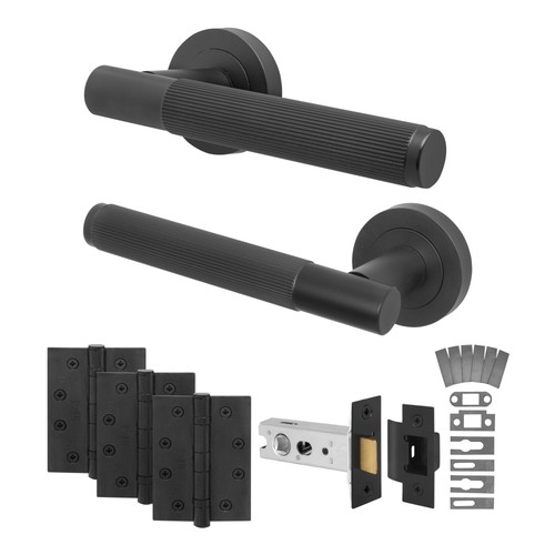 Black internal door handle - black,
