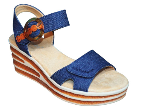 Summer wedge sandal soft denim - summer,