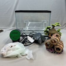 Panoramic Fish Tank With Pet Bank Feeder Filter Some Decoration 12" x 9" x 7"