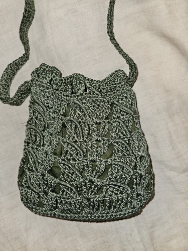 Sage green crochet shoulder - sage,