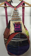 Nepal Flodable ethinic hippie backpack bag zip camping hiking rucksack compact