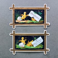 PAIR VICTORIAN CHRISTMAS CARDS