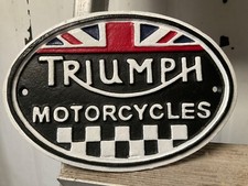 Triumph Motorcycle  - cast iron wall sign - motorbike vintage type plaque