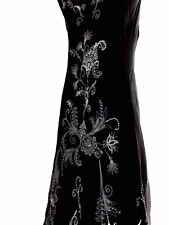 Vintage Laura Ashley Black Silk Cocktail Dress With Sequins 20’s Or Gatsby Style