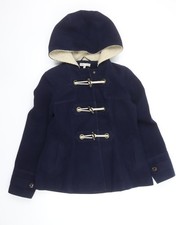 Red Herring Women's Blue Hooded Toggle Duffle Coat Size 10