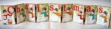 Wooden Snowman Concertina Sign Christmas Decoration 74x12cm