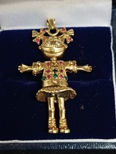 9ct Gold Charm Articulated Little Girl/ Doll