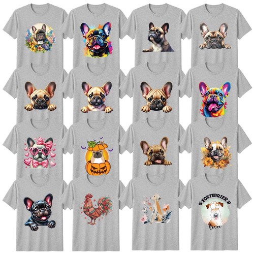 Floral dog shirt french - t-shirt,