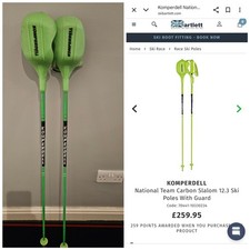 Komperdell Carbon Slalom 115cm Ski Race Poles With Hand Guards