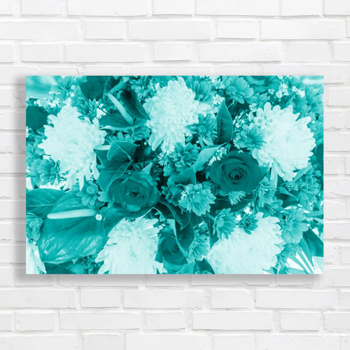 Vibrant floral bouquet teal - vibrant,