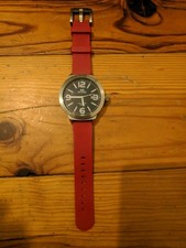 TW STEEL MARC COBLEN MENS RED SILICONE STRAP WRIST WATCH VGC