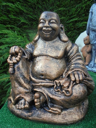 Smiling buddha concrete - concrete, garden