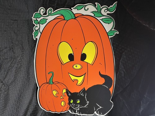 Metal pumpkin cat - &,